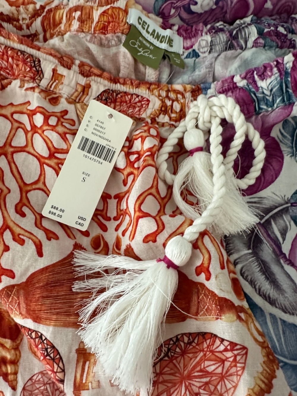 NWT Emily Carter x Celandine Printed Linen Blend Pants Anthropologie - Picture 4 of 5